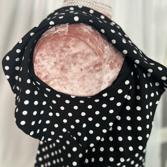 Lane Bryant Black and White Polka Dot Mini Dress for Stylish Occasions (758) - Picture 8 of 14